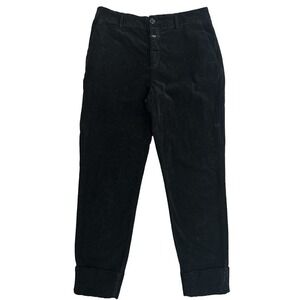 Closed Stewart 2021 High Rise Black Corduroy Pants Women's 26 Cropped Cuffed‎